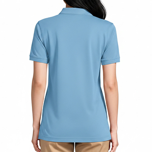 T-shirt personnalisé élégant à manches courtes pour femme, en coton 300 g/m², écologique, respirant, séchage rapide, anti-plis, avec appliques logo personnalisées - Product Image 3