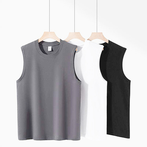 Men's <b>White</b> Breathable Polyester Solid O-Neck Sleeveless <b>Tank</b> <b>Top</b> Casual - Product Image 5
