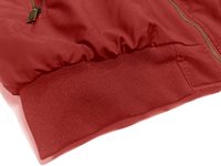 Blouson bomber rouge pour homme, fermeture éclair, couleur unie, style décontracté, matière polyester, vêtement d'automne, coupe classique, col rabattu