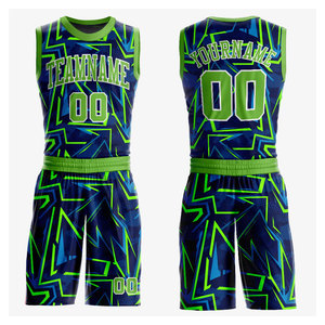 Custom Sublimated Basketball Jersey Set Geometric Print Moisture Wicking Unisex Adult Teamwear All Seasons <b>Athletic</b> Fit - Product Image 1