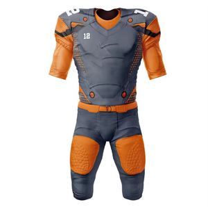 Conjunto de Uniforme de Fútbol para Hombre Adulto, Gris Naranja, Transpirable, Protector, de Poliéster, con Número 12 Estampado por Sublimación, AZORES SPORTS - Product Image 1