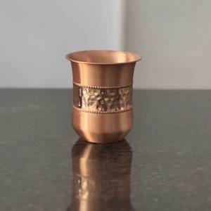 Half hammered glass <b>copper</b> tumbler set <b>copper</b> drinking glasses pure <b>copper</b> <b>cup</b> ayurvedic <b>copper</b> glass <b>copper</b> water glass set - Product Image 2