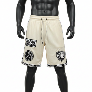 Pantalones cortos de baloncesto para hombre, tela de malla premium, transpirable, cintura elástica, logotipo personalizado con transferencia térmica, pantalones cortos deportivos de baloncesto para hombre - Product Image 1