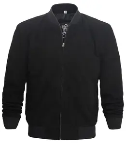 Men's Adamsville Men's Black Camurça Bomber Jacket Novo 2023 Frete Grátis Clássico Estilo Casual Homem Macio Casaco De Couro