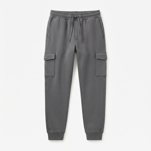 Joggers cargo en molleton bouclette 350 GSM personnalisés pour hommes, style streetwear, coupe ample, fabricant en gros - Product Image 3