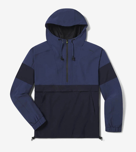 เสื้อแจ็คเก็ตกันลมแบบมีฮู้ดสำหรับวิ่งกลางแจ้ง รุ่น Man Black Lightweight Patchwork Custom  12 Zip Track Wind Jackets - Product Image 4