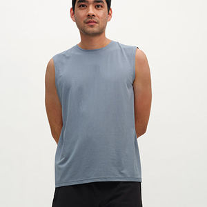 Camiseta sin Mangas para Hombre, Diseño Nuevo, Tejido Transpirable de Poliéster/Algodón, MOQ Bajo, Venta en Línea, Última Llegada, Ropa Deportiva de Alta Calidad - Product Image 1