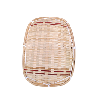 Plateau de service rond/ovale en bambou du Vietnam, artisanal, écologique, léger, tissé à la main, de qualité alimentaire, réutilisable - Product Image 6