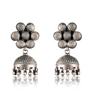 Pendientes Pequeños de Moda Meera Jaipur Pushp Jhumki - Product Image 2