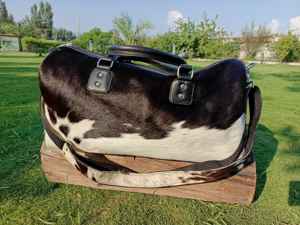 Bolsa de Viaje de Cuero Genuino, Estilo Vintage, Gran Capacidad, para Fin de Semana, con Cierre, Portátil, Ligera, Hecha a Mano - Product Image 2