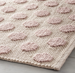 พรมทอมือสไตล์โมเดิร์นสีเบจลายก้อนกรวด ทำจากขนสัตว์ เหมาะสำหรับบ้านหรูและปิกนิก ตกแต่งภายในได้ตามต้องการ ชุดพรมปรับแต่งได้ - Product Image 1