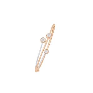 Brazalete de Diamantes de Tres Piedras para Mujer, Banda Pavé con Diamante Solitario Cultivado en Laboratorio, Brazalete Étnico para Fiestas - Product Image 1