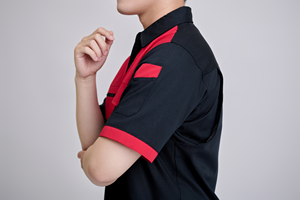 เสื้อผ้าทำงานแบบระบายอากาศได้ดี ยี่ห้อ FMF ผลิตในเวียดนาม ทนทาน แขนสั้น สีดำแดง สำหรับผู้หญิง ผลิตจากผ้า TC คุณภาพสูง มองเห็นได้ชัดเจน ปลอดภัย สวมใส่สบาย - Product Image 6