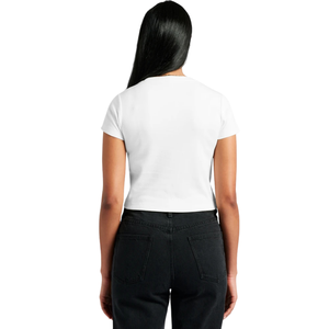 Camiseta de algodón de manga corta con cuello redondo para mujer, ajuste ceñido, estampado en el pecho, espalda lisa, informal, venta al por mayor, OEM personalizado - Product Image 2