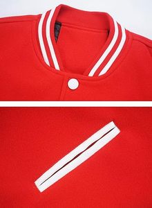 Best Selling Men 100% Wool <b>Red</b> Color Coated Custom Logo Button Knitted Customizable Varsity <b>Jacket</b> Chenille Varsity <b>Jackets</b> - Product Image 5