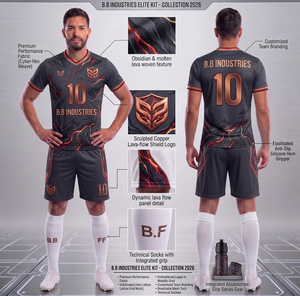 Ensemble de maillots de football personnalisés sublimés, maillot de foot en maille technique respirante avec zones en maille, tenue de match pour équipes sportives, kit OEM - Product Image 2