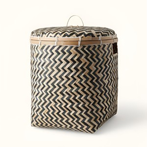 Cesta con tapa de bambú natural, contenedor de almacenamiento, cesto para la ropa sucia, precio al por mayor, fabricado en Vietnam - Product Image 4