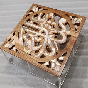 Lujo Eid Ramadan Gifts Wood Mother of Pearl Inlay tapa cubierta de cajas de acrílico de La India por RF Crafts - Product Image 3