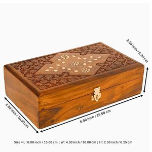 Wooden Jewelry <b>Box</b> for Women Handmade Storage Organizer with Compartments Decorative Keepsake Gift <b>Box</b> - Product Image 5