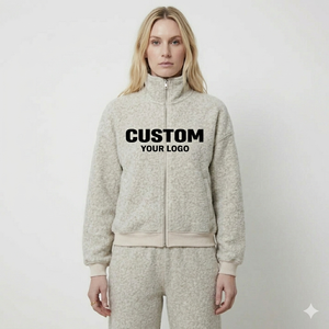 Wholesale Premium Cotton Fleece Casual Zipper Ladies Tracksuit <b>Set</b> Custom Streetwear Women's Sweatpants and Hoodie <b>Set</b> - Product Image 2