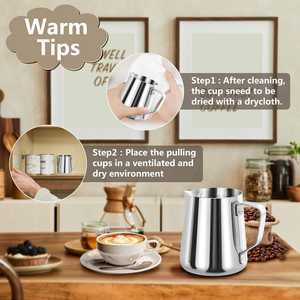 Meilleure Vente : Pichet Conique en Acier Inoxydable 350ml pour Mousse de Lait, Café, Cappuccino, Latte Art – Usage Domestique, Portable et Écologique - Product Image 6
