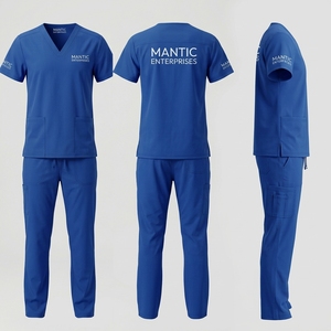 Uniforme Médico Transpirable de Spandex/Poliéster de Secado Rápido con Cuello Alto, Logotipo Personalizado, Alta Calidad, Unisex, con Detección de Agujas - Product Image 5