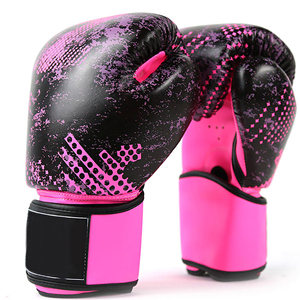 Gants de boxe noir, rouge, blanc, impression par sublimation, matériau PU, fermeture Velcro, respirants, équipement d'entraînement pour adultes - Product Image 5