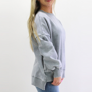 Sudadera de Algodón Suave para Mujer, Cuello Redondo, Manga Larga, Estilo Holgado, Ropa Casual de Calle, Ropa de Invierno, Logotipo Frontal Personalizado OEM - Product Image 3
