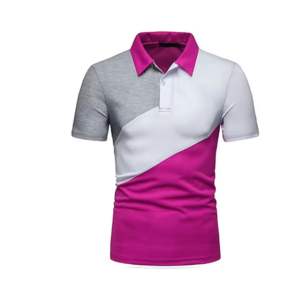 Camiseta Casual para Hombre con Logotipo Bordado Personalizado, de Algodón Peinado de Fibra Larga, Diseño Sólido, Cuello Solapa, Manga Corta - Product Image 3