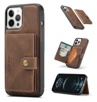 Funda de Lujo de Cuero Genuino para Teléfono con Billetera Magnética Extraíble Carcasa Híbrida a Prueba de Golpes para Smartphone