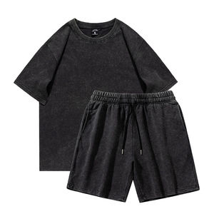 Custom Acid Wash T-Shirt with Shorts for Unisex suit <b>Tie</b> Dye shorts and t shirt <b>set</b> for Unisex in High Quality cottonBreathable - Product Image 1