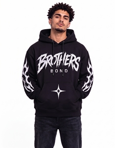 Sweat à capuche épais en molleton 100% coton gris anthracite vintage avec imprimé crânes délavé à l'acide, graphique personnalisé, streetwear hip-hop - Product Image 3
