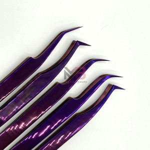 Pinzas de calidad profesional para artistas de pestañas, juego de pinzas para extensión de pestañas con puntas personalizadas - Product Image 6