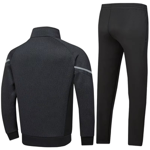 Conjunto Deportivo Informal de Algodón para Hombre, para Correr y Hacer Ejercicio en Invierno, Color Negro, Dos Piezas, Logotipo Personalizado, Antibacteriano - Product Image 4