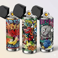 Briquet électronique Razz imprimé, design culture urbaine moderne, coupe-vent, 60K, rechargeable par USB, dispositif de chauffage pour grossistes en Espagne