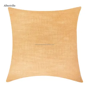 Indian Supplier Orange Plain Woven Cushion Cover Handmade Pillow Cover Square Sofa Couch Boho Pillow Case
