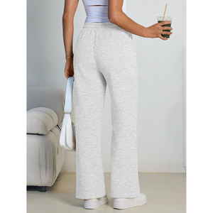 Pantalones de chándal de forro polar de pierna ancha para mujer, de cintura alta, holgados, informales, para invierno, joggers, atuendos de moda 2026 - Product Image 3