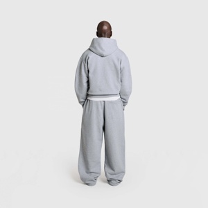 Custom Logo 345 GSM <b>Fleece</b> <b>Lined</b> Tracksuit Heavyweight Pullover Puff Print Hoodies and baggy Sweatpants Set for Winter sweatsuit - Product Image 4