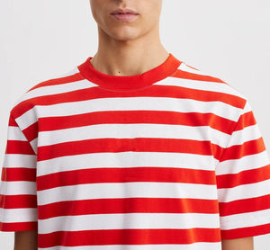 T-shirt de mode en gros pour hommes, 100 % coton, 230 grammes, col rond, épaules tombantes, coupe ample oversize avec poche - Product Image 3