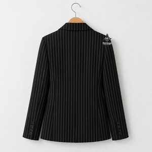 Blazer negro a rayas para hermandades y fraternidades, ropa griega, regalia masónica, abrigo transpirable para mujer Delta Sigma - Product Image 3