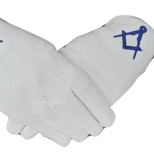 ถุงมือผ้าฝ้ายปักลายสี่เหลี่ยมและเข็มทิศสีน้ำเงินแบบกำหนดเอง สไตล์คลาสสิกสำหรับผู้ชาย เหมาะสำหรับการเดินทาง ตกปลา และใช้ในบ้านทุกวัน - Product Image 3