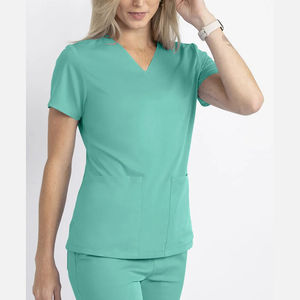 Vêtements de travail médicaux personnalisés en gros avec logo, hauts de blouse à col en V, uniformes d'infirmière pour femmes - Product Image 2