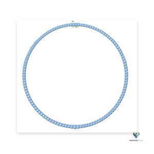 Collier tennis en or blanc 24,06 carats avec diamants de laboratoire taille émeraude en or massif 18 carats - Product Image 5