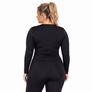 <b>Women's</b> Plus Size Slim Fit T Shirt Yoga Wear Long Sleeve Tee <b>Women's</b> Printed Body Shaper Tee <b>Top</b> Cotton Polyester Crew Neck Tee - Product Image 2