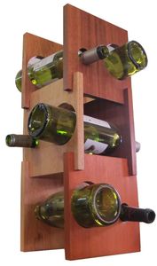 Aqdus Saleem KAYANN Porte-bouteilles vertical de table, support de rangement rustique, capacité 12 oz, rectangulaire, pour salle à manger, bar, maison - Product Image 3