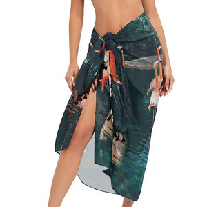 Sublimation Printing One Piece Ladies Beach <b>Sarong</b> For Online Sale Custom Logo Swimwear Women <b>Sarong</b> In Solid Color - Product Image 2