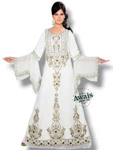 AWAIS HOUSE Caftán Abaya de Chifón con Cuentas para Mujer, Elegante, Islámico, Modesto, para Boda, Ecológico, 100% Poliéster, Color Sólido, Corte Recto - Product Image 5