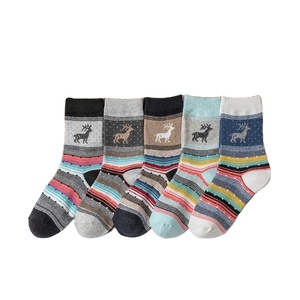 High and Premium Quality Autumn and Winter Cute Colorful Striped <b>Women</b> Warm Rabbit <b>Wool</b> <b>Socks</b> - Product Image 1