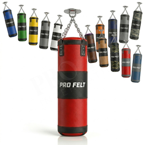 กระสอบทรายหนัง PU พรีเมียมแบบใหม่ พร้อมโซ่แขวน สำหรับฝึกซ้อมมวยไทย MMA คิกบ็อกซิ่ง ที่ยิม - Product Image 1
