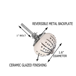 Perillas de puerta de cerámica blanca y azul hechas a mano de alta calidad, perillas de gabinete y cajón de aleación para uso en cocina y dormitorio - Product Image 6